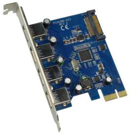 USB3.0 扩展卡 PCI-express转4口USB3.0转接卡 多口 SATA供电